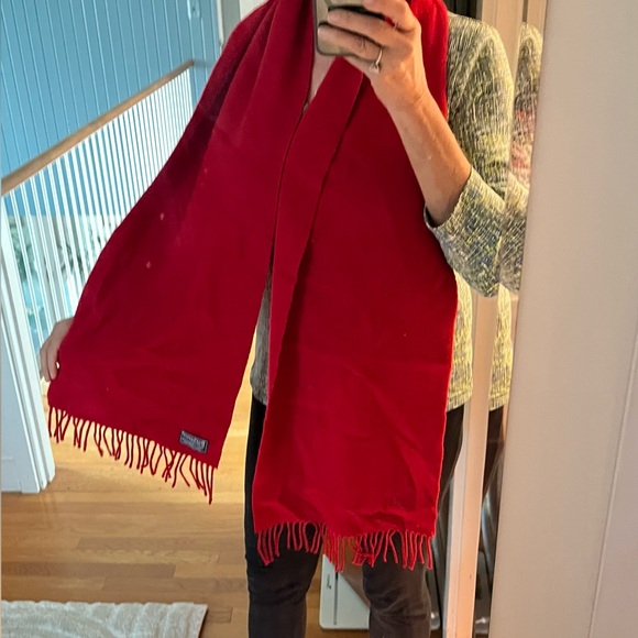 Burberry Crimson Lambswool Scarf - Picture 1 of 8